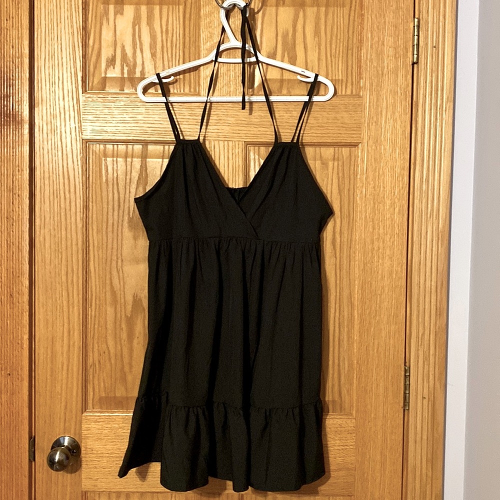 Shein black halter top and spaghetti strap dress